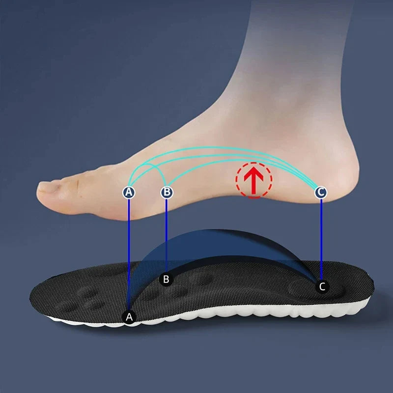 Latex Sport Insoles High Elasticity Soft Shoe Pads Arch Support Orthotic Insoles Breathable Deodorant Shock Absorption Cushion