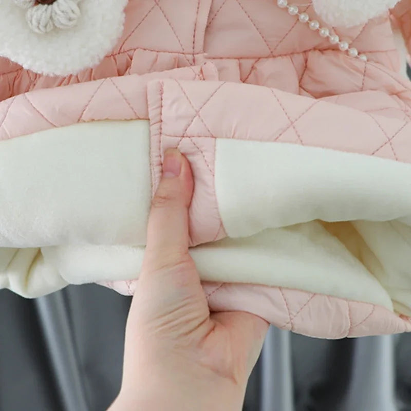 Ropa De Niño Child Clothing 2023 Winter Baby Clothes Korean Cute Girl Outer Cartoon Down Jacket  Plush Princess Girl Clothes 아우터