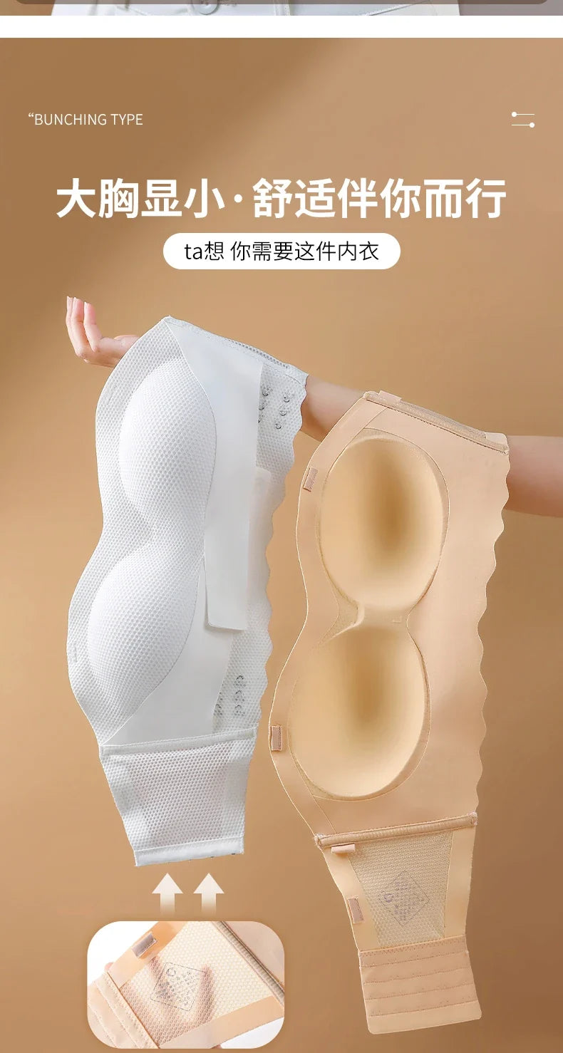Wireless Wedding Brassiere Push Up Bras Lingerie Sexy Bralette Strapless Bras Invisible Tube Tops Seamless Breathable Bras M-6XL