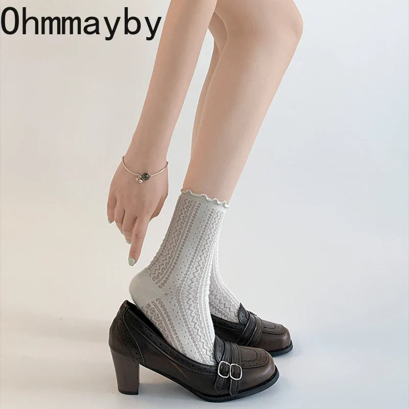 Vintage Thick Heel Women Mary Jane Shoes Ladies Concise Slip On Pumps Spring Autumn Women's Party Dress Shoes