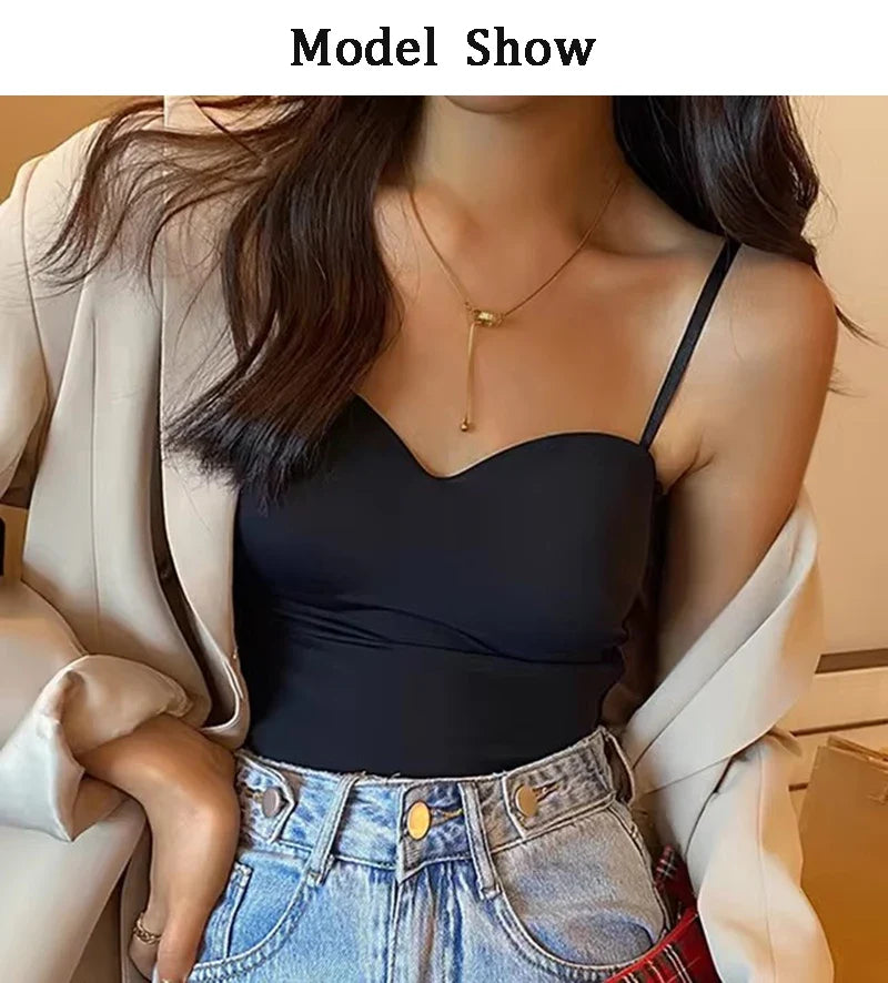 1pc Popular Cool Solid Knitted Yoga Gym Tank Top Bra Seamless Skin-Friendly U-Back Vest with Fixed Chest Pad Suspender for Women