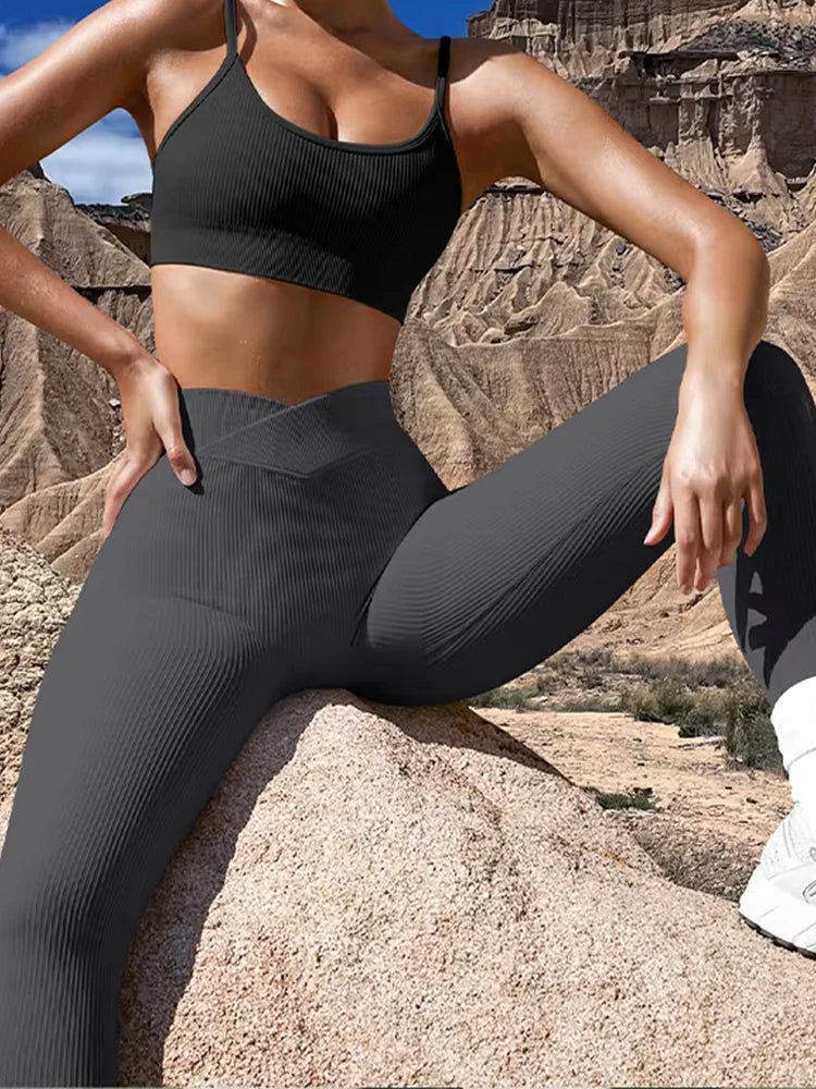 New Winter Women Yoga Thread High Waist Buttock Lifting Sports Yoga Pants