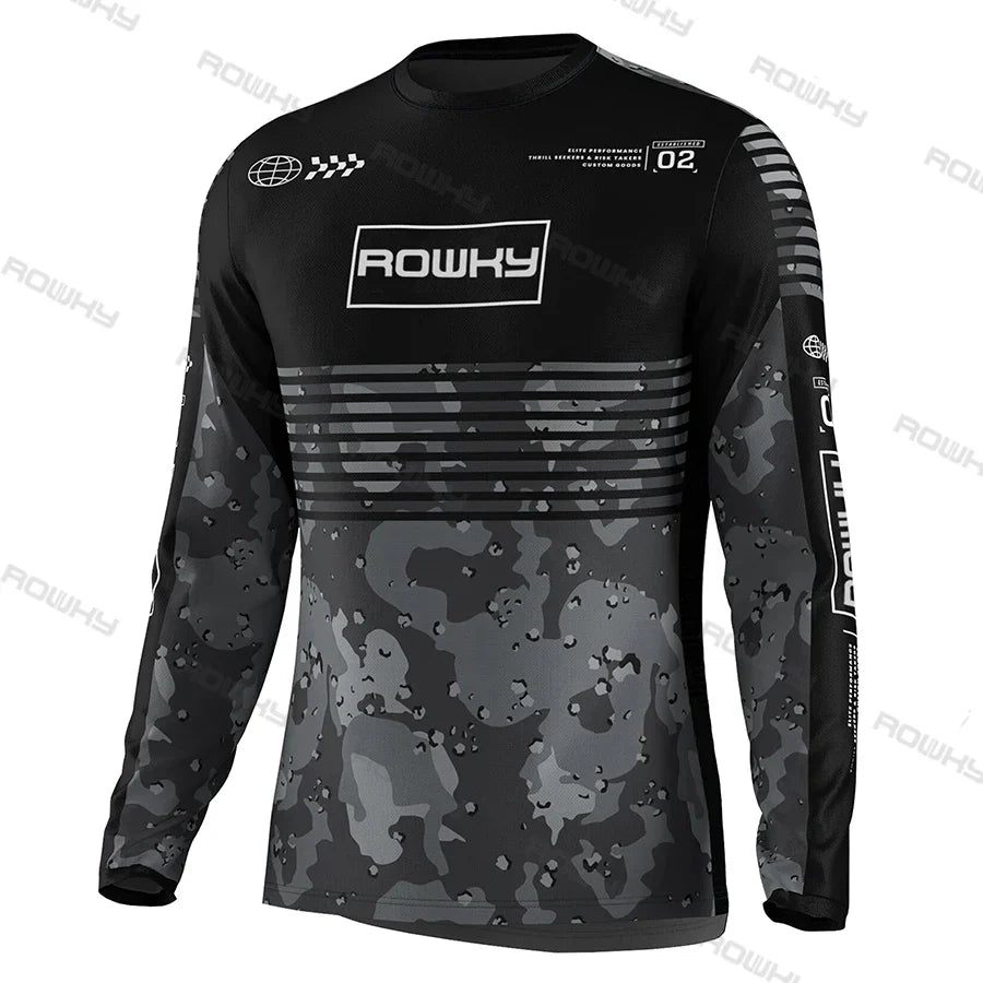 ROWKY Motorcycles Racing T-shirt Mtb Jersey Downhill Camiseta De Motocross Enduro Maillot Hombre Cycling Jersey Men Bike Shirts
