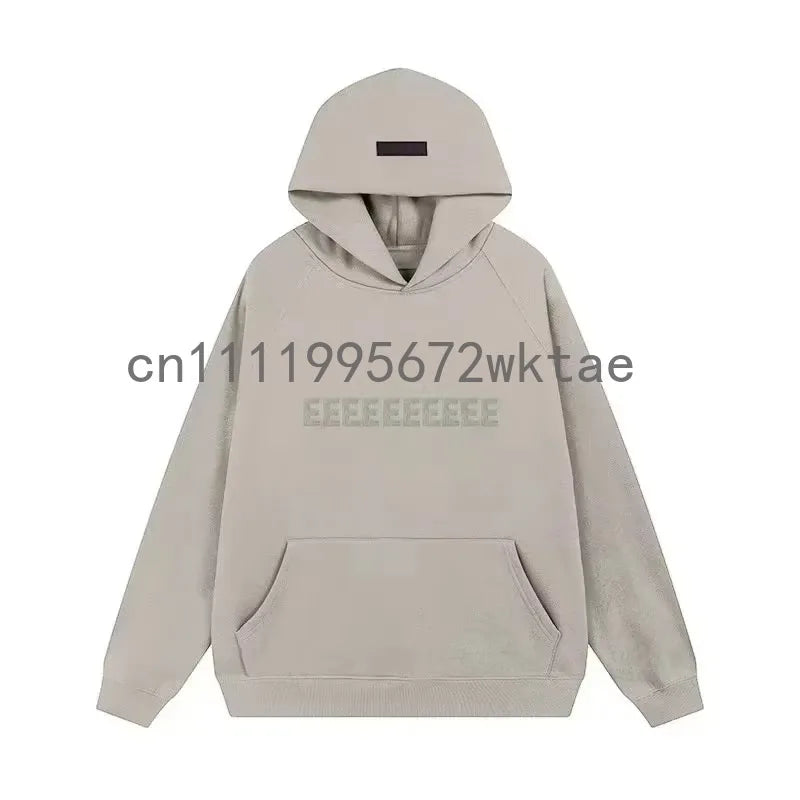 FW22 Men's Hoodies Jogging Set Luxury Design Chest Two Rows Plush Letter Hoodie Women's Loose Hoodie Fashion Unisex Pants Set