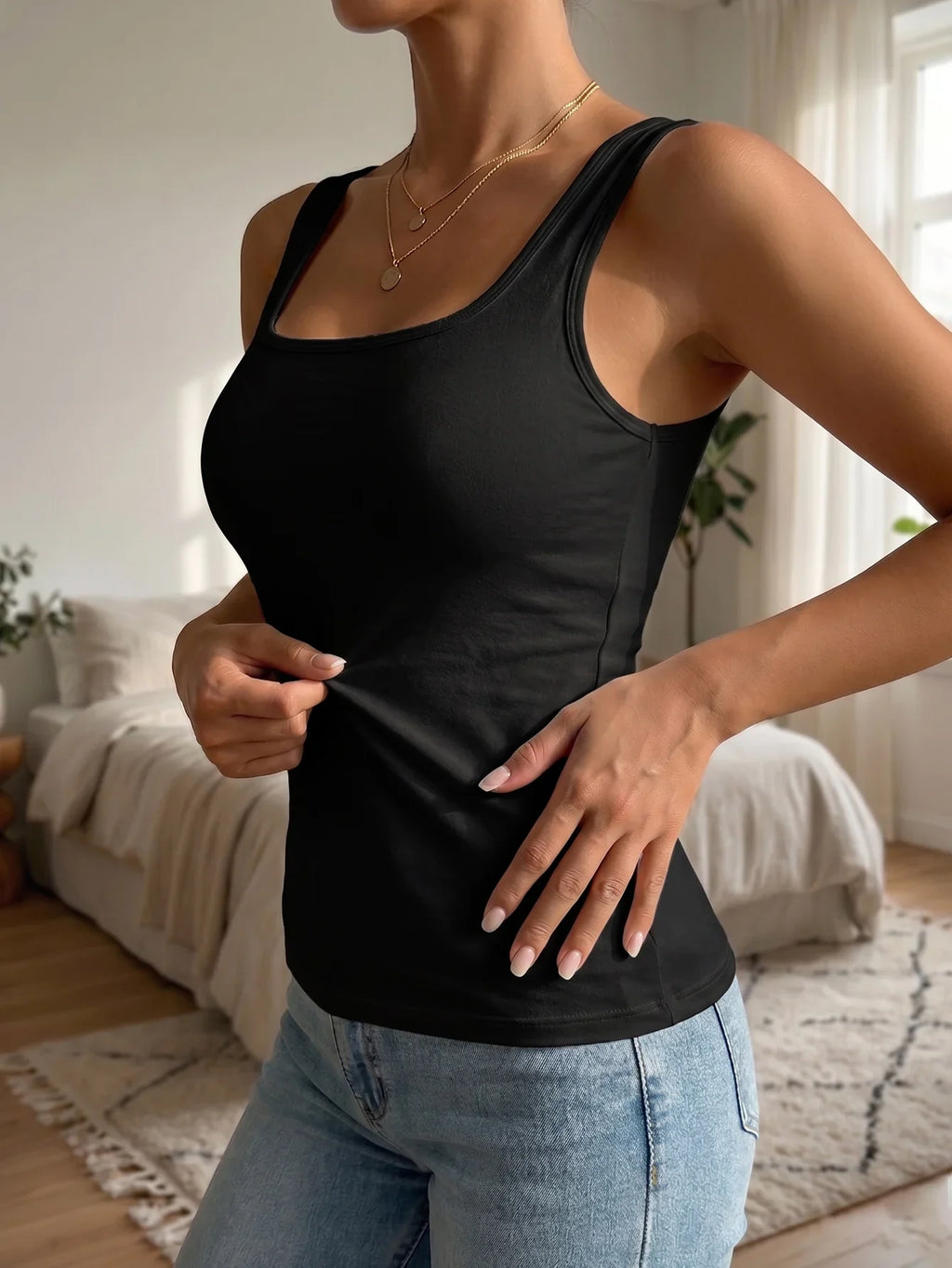 Daily Women Sleeveless Tank Top Solid Padded Bra Camisole Korean Basic Underwear Casual Sports Women's Top S-XL