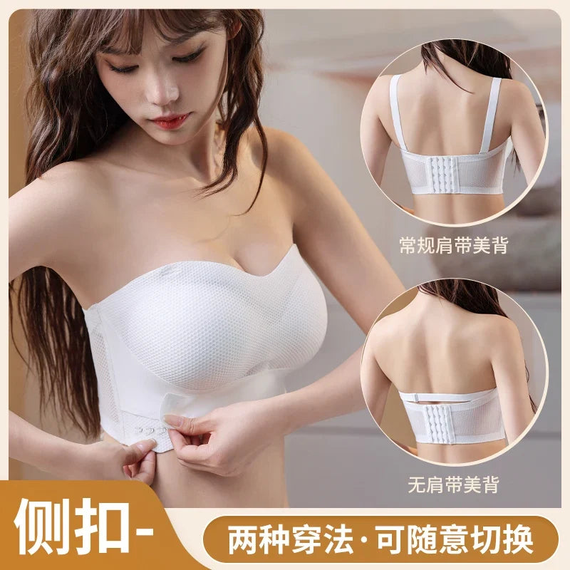 Wireless Wedding Brassiere Push Up Bras Lingerie Sexy Bralette Strapless Bras Invisible Tube Tops Seamless Breathable Bras M-6XL