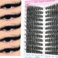 False Eyelashes Natural Wispy Individual Cluster Lashes Easy to Apply Soft & Lightweight Reusable for Daily Makeup