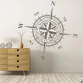 Customizable Compass Rose Wall or Ceiling Decal, Add Your Own Coordinates, Town, State or Family Name Nautical Home Decor AB37