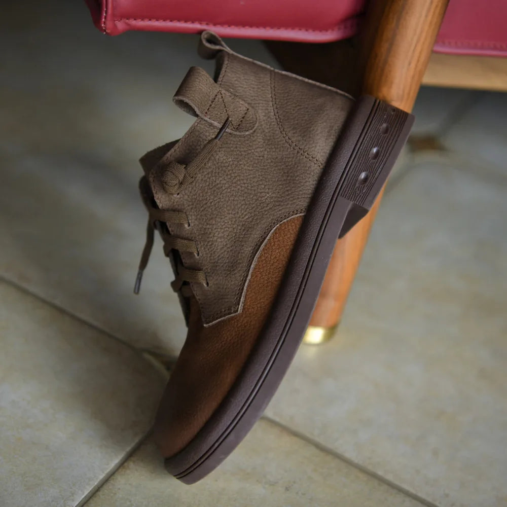 Top Cowhide Spell Color Classic Retro Boots Flat Soft Sole Women Genuine Leather Boots 2025 New Full Real Leather Trendy Boots