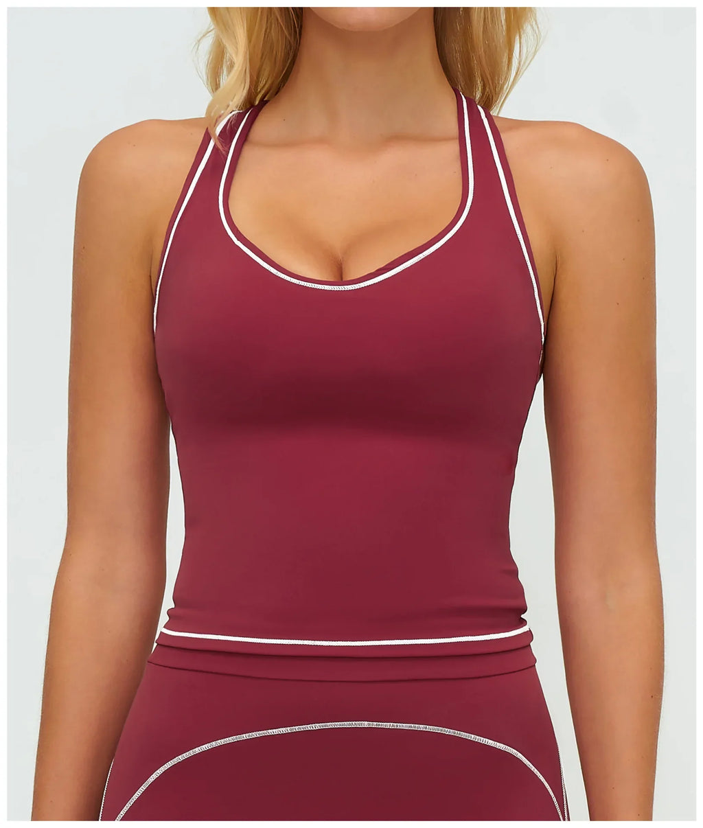 Woman Yoga Tank Top Gym Clothes Removable Chest Pad Fitness Bra Workout Halter Top Activewear Sexy Pilates Sports Vest Underwear