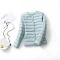 New Female Light Down Coat Women Liner Duck Down Jacket O-neck Variable V-neck 2024 Fall Collarless Light Quilted Puffer Coat