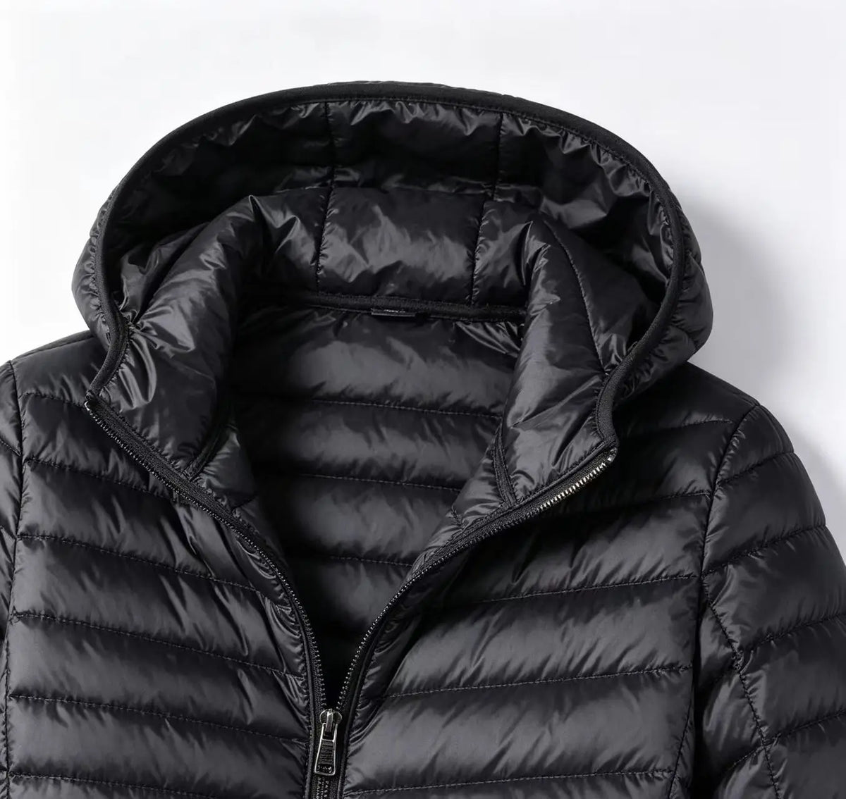 Men Solid Color Hooded Puffer Coat, Winter Lightweight Casual Outdoor Sports Warm Jacket for Male