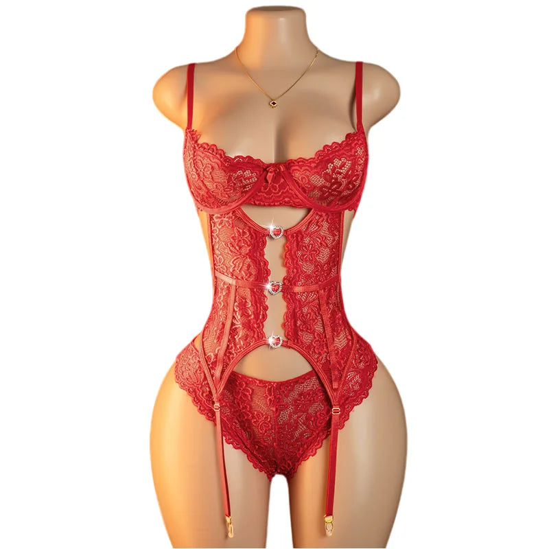 Sexy Lingerie Women Bra And BodyStockings Sets Cosplay Erotic Costumes Deep V Underwear Set Female Sexy  Bra And Panty Sets