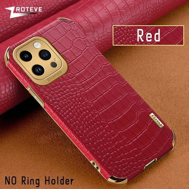 For iPhone 16 e 16e 15 14 13 12 11 Pro Max Zroteve Crocodile Leather Plating Silicone Cover For iPhone16 Plus iPhone13 Mini Case
