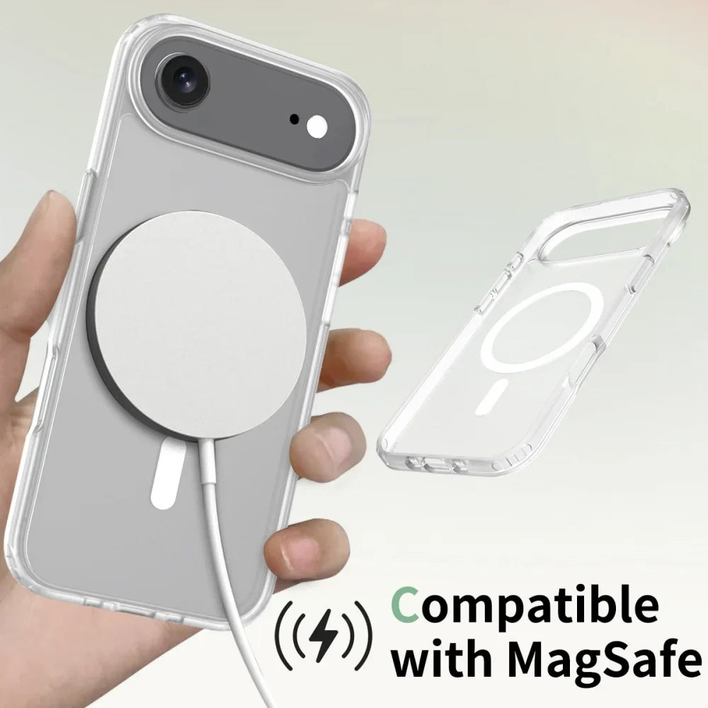Matte For Magsafe Magnetic Case For iPhone 17 Air 16 15 14 13 12 11 Pro Max Plus SE4 16e Mini Wireless Charge Hard Armor Cover