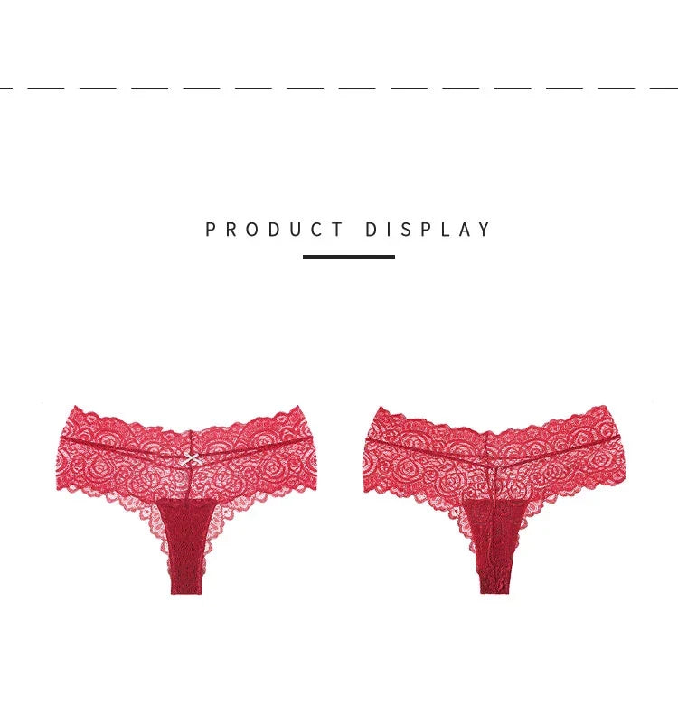 TERMEZY Women Sexy Thongs Lace Panties Low-waist Briefs Intimates Underwear Female G-String Breathable Lingerie Temptation Panty
