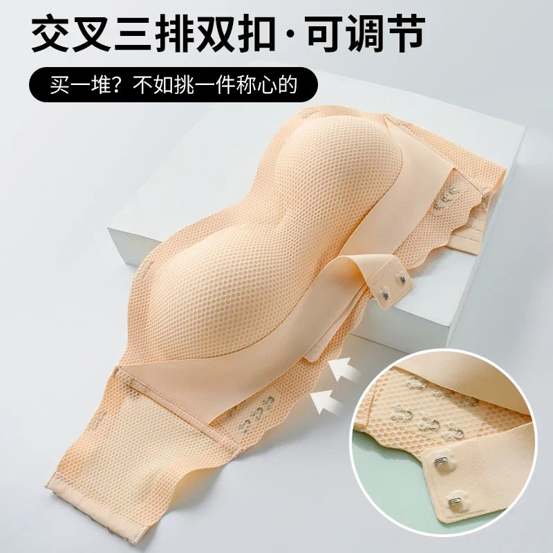 Wireless Wedding Brassiere Push Up Bras Lingerie Sexy Bralette Strapless Bras Invisible Tube Tops Seamless Breathable Bras M-6XL