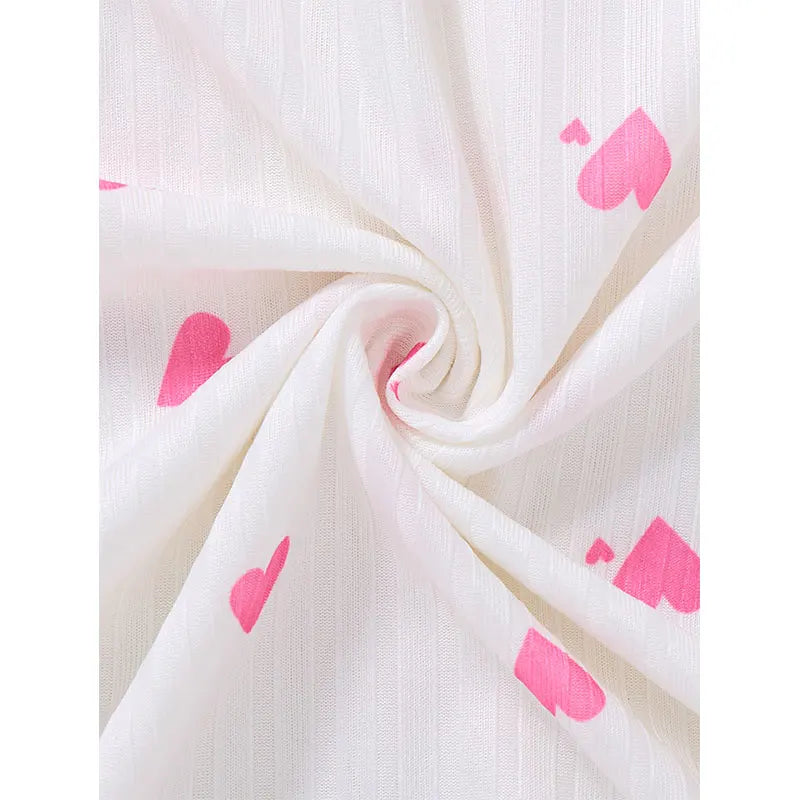 New Style Luxury Women Heart Print  Nightdress  Deep V Sleeveless Fashion Pajamas Seductive Sleep Dress Valentine's Women's Gift