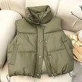 2026 New Women Winter Warm Waistcoat Ladies Sleeveless Stand Collar Coats Warm Outerwear Casual Lightweight Puffer Vest Jackets