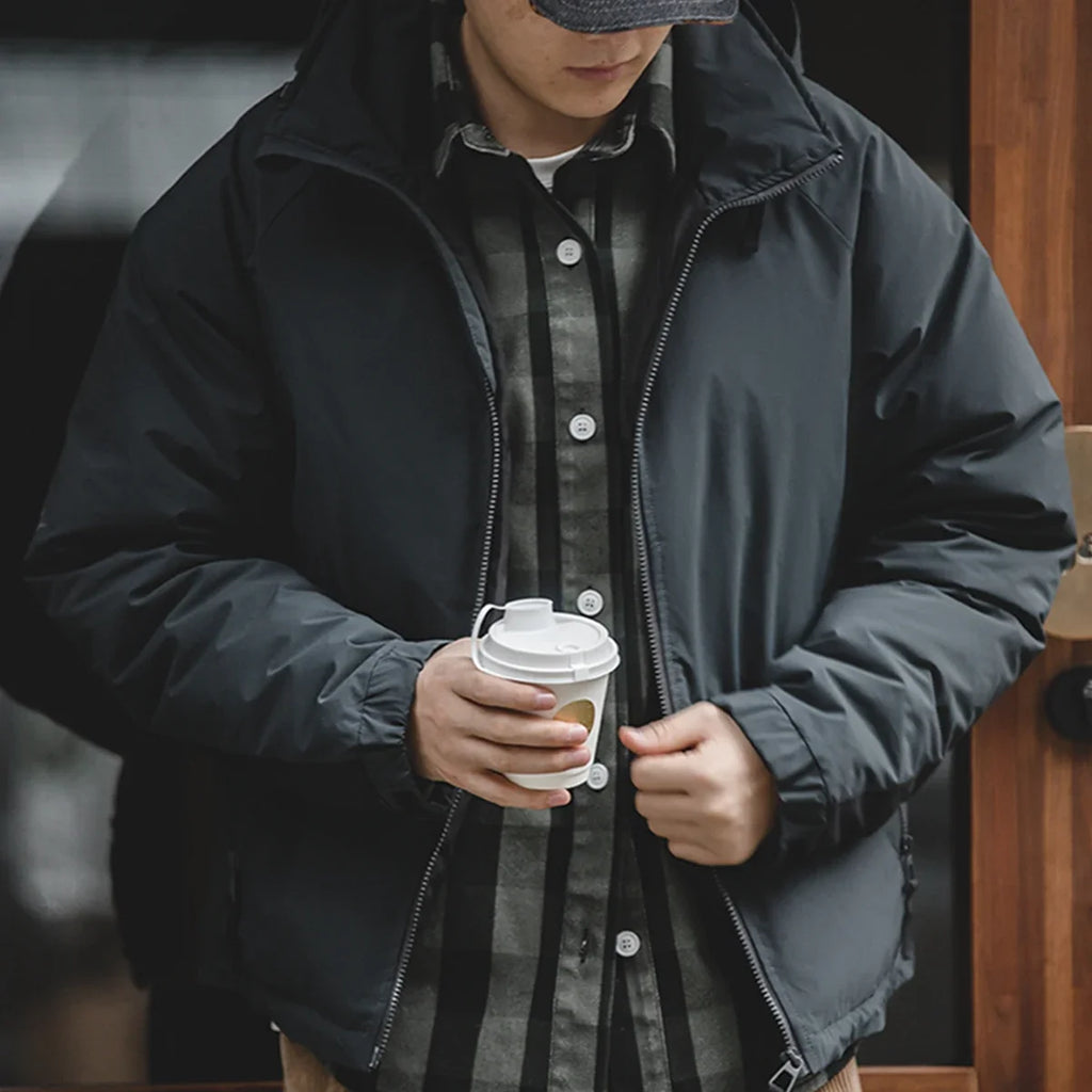 Maden Casual 90% White Duck Down Hooded Jacket Outdoor Windproof Warm Puffer Jacket Thickened Winter Coat for Men's Winter