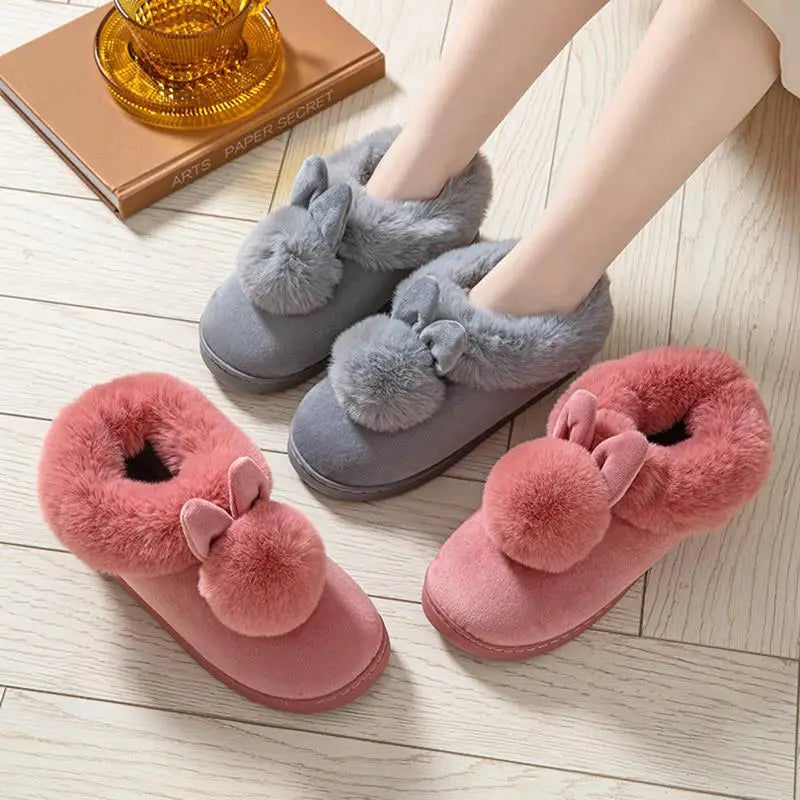 Fluffy Women's Slippers Flats Luxury Designer Woman Shoes Casual Ankle Boots Female Winter Indoor Elegant Fuzzy Fur Slides Soft
