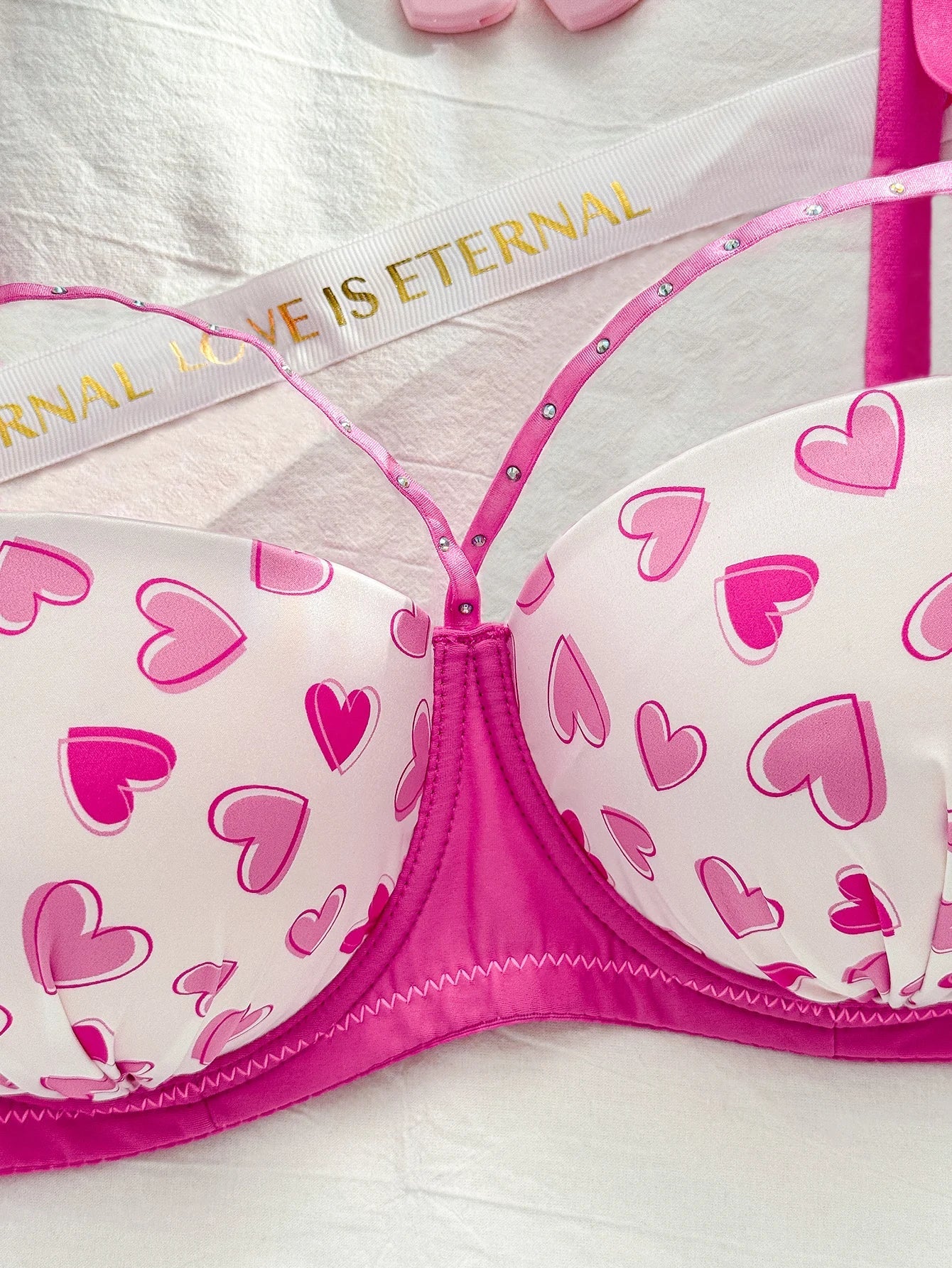 Plus Size Women's Bra Sweet Heart Push up Underwire Bra BCD Thin Cup Underwear Comfort and Support Lingerie Bra