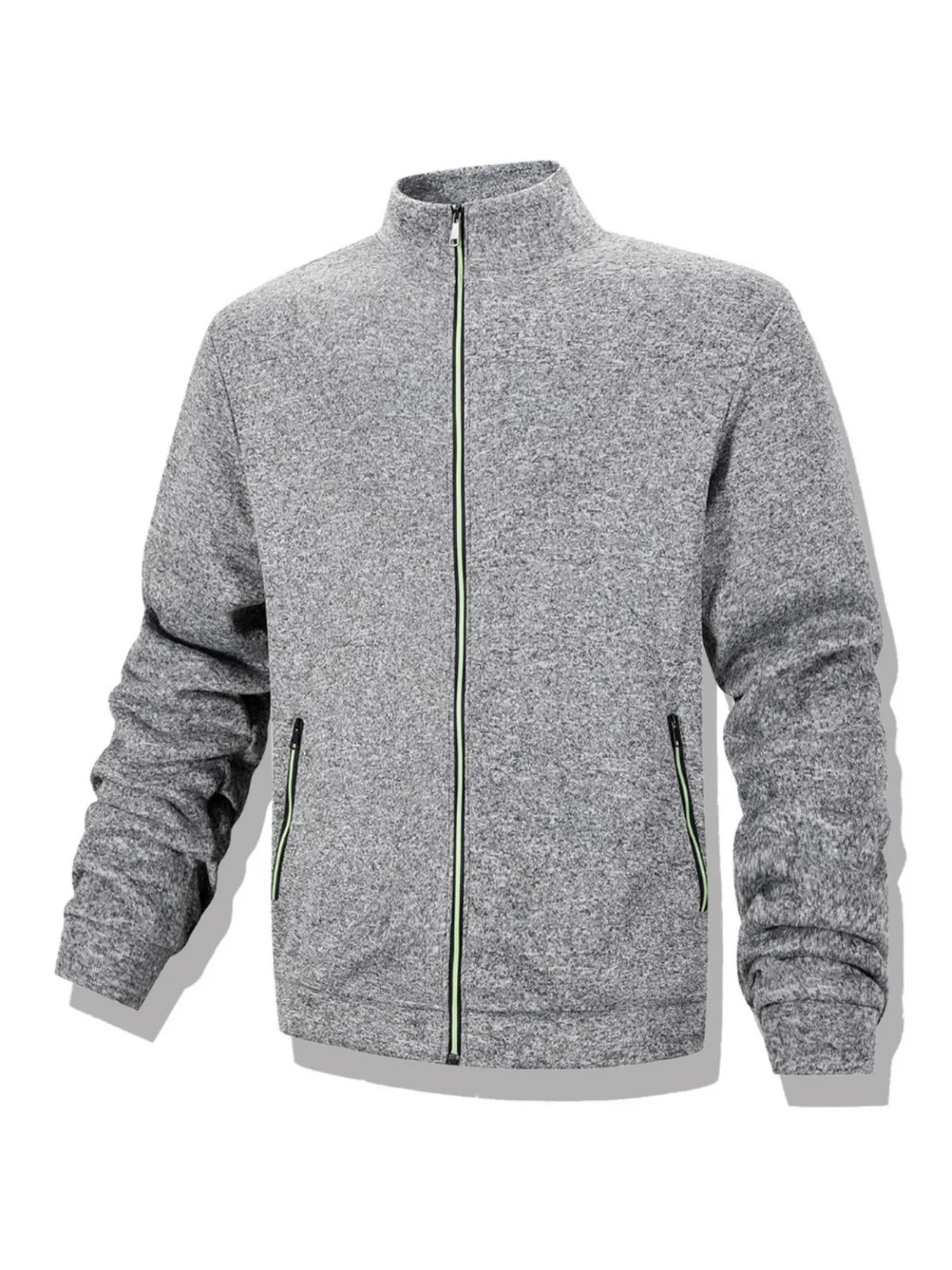 Men's Casual Sweatshirt Jackets Full Zip Up Cardigan Stand Collar Jacket Autumn Winter Male Outdoor Windproof Warm Coat