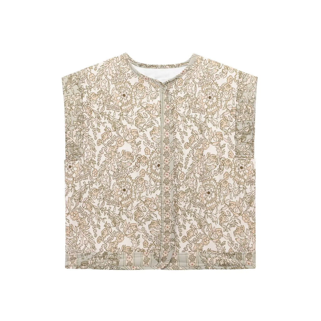 Zevity 2024 Women Vintage O Neck Patchwork Floral Print Quilted Cotton Vest Jacket Female Sleeveless Cotton WaistCoat Tops CT332