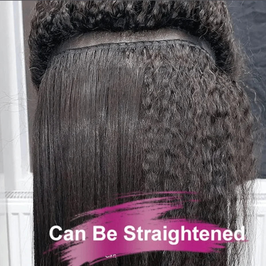 Kinky Straight Human Hair Wigs13x4 Glueless Wig 5x5 HD Lace Front Human Hair Wigs Yaki Straight Frontal Lace Wig for Black Women Ready to Go