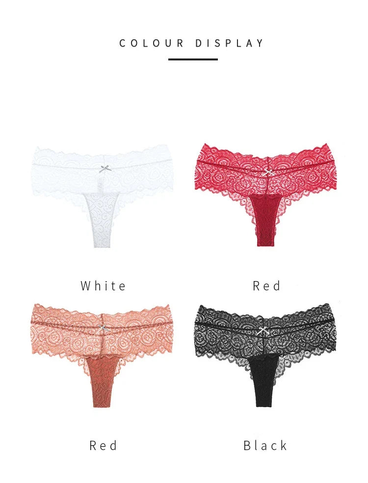 TERMEZY Women Sexy Thongs Lace Panties Low-waist Briefs Intimates Underwear Female G-String Breathable Lingerie Temptation Panty