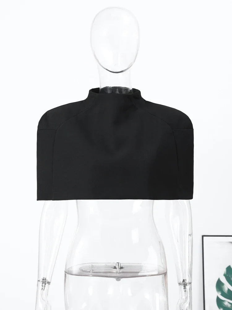 Cropped Women Blazer Zipper Sleeveless Stand Collar Solid Elegant Female Shrugs Top Fashion Casual Party Clothing New 2026