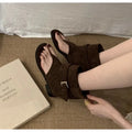 2025Spring Clip Toe Flats Sandals Summer Fashion Trend Trouser Legs Boots Casual Dress Street Style Shoes