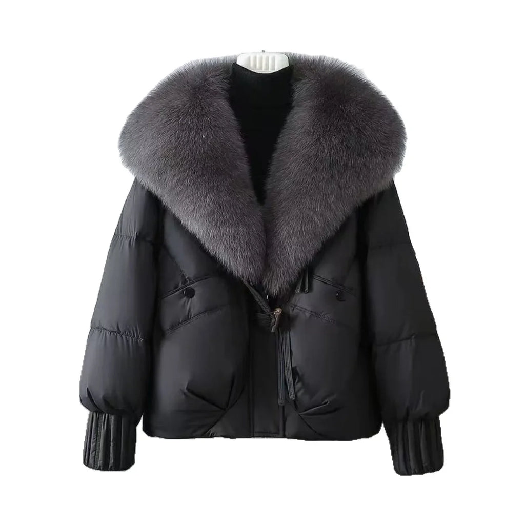 2025 New Women Down Cotton Coat Korean Fashion Big Collor Thicken Warm Puffer Overcoat Ladies Loose Parkas Cotton Jacket