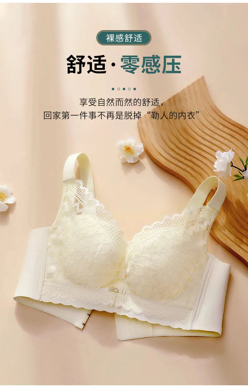 Women's Full Coverage Wire Free Bra Non-Foam Lace Bra Thin Sexy Lace Bra Plus Size 36-46CDE Push Up for Women Thin Latex Bra 46E