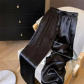 Korean Fashion High Waist Thin Wide Leg Women Summer Office Lady Solid Color Straight All-match Casual Pants Trousers Clothes