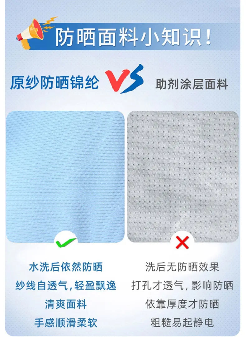 Ice Silk Sun UPF 50+ UV Protection Jacket Big Brim Thin Ice Silk Sun Protection Jackets UV Protection Hooded Windbreaker 4XL 5XL