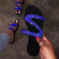 Sexy Women Sandals Summer Beach Shallow Mouth Rhinestones Ladies Fashion Show Comfortable Light Shoes Sandalias Femininas
