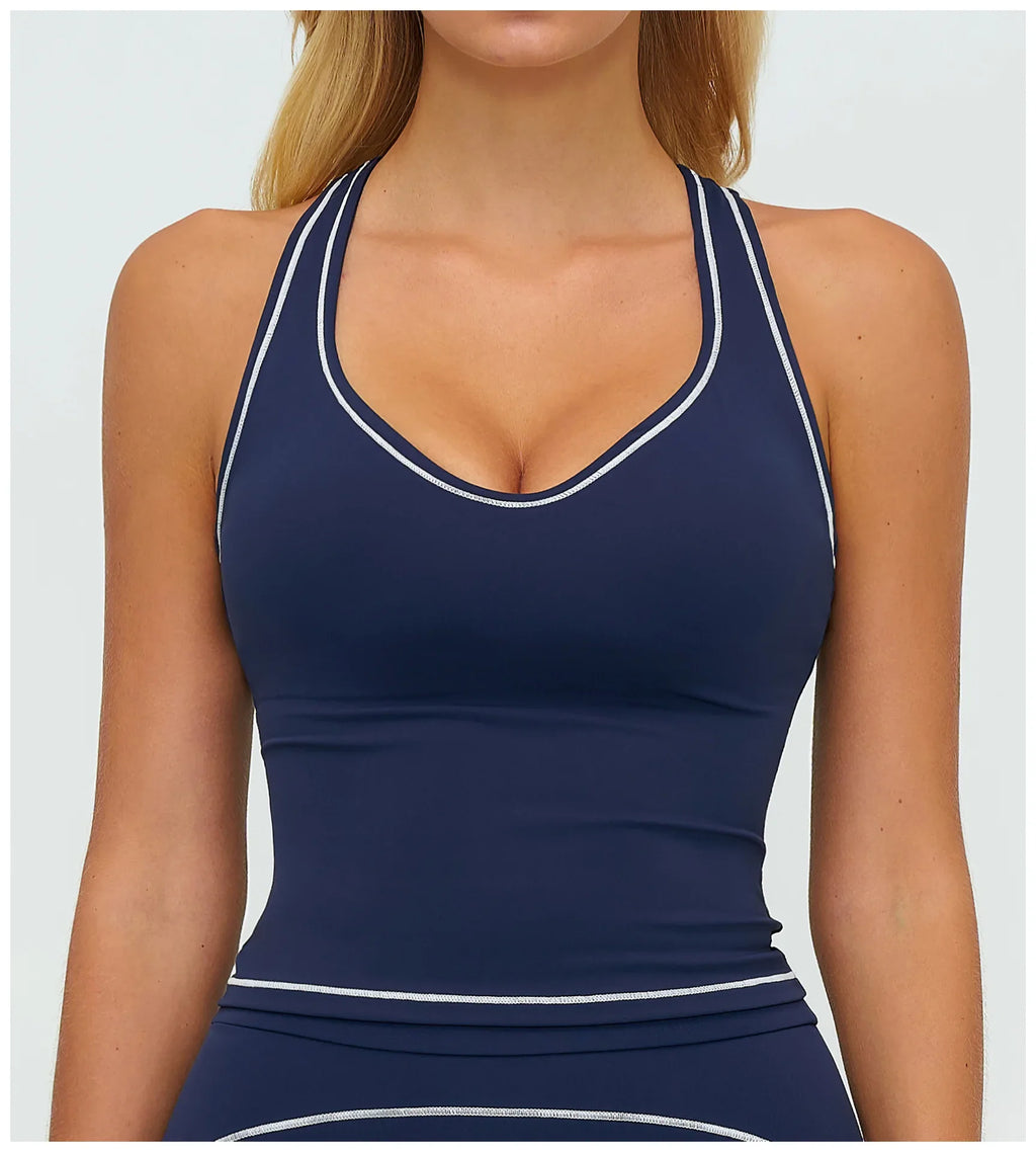 Woman Yoga Tank Top Gym Clothes Removable Chest Pad Fitness Bra Workout Halter Top Activewear Sexy Pilates Sports Vest Underwear