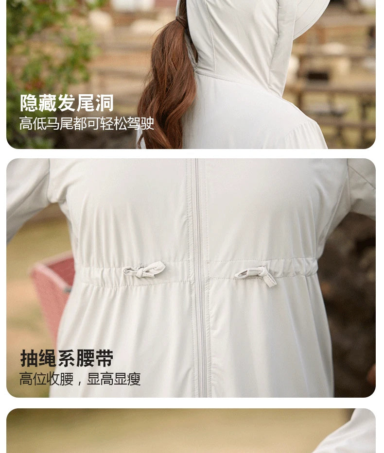 Ice Silk Long Sleeve Sunscreen Clothing 3XL 4XL UPF 50+ UV Protection Thin Breathable Sun-Proof Coat Ice Silk Sunscreen Jacket