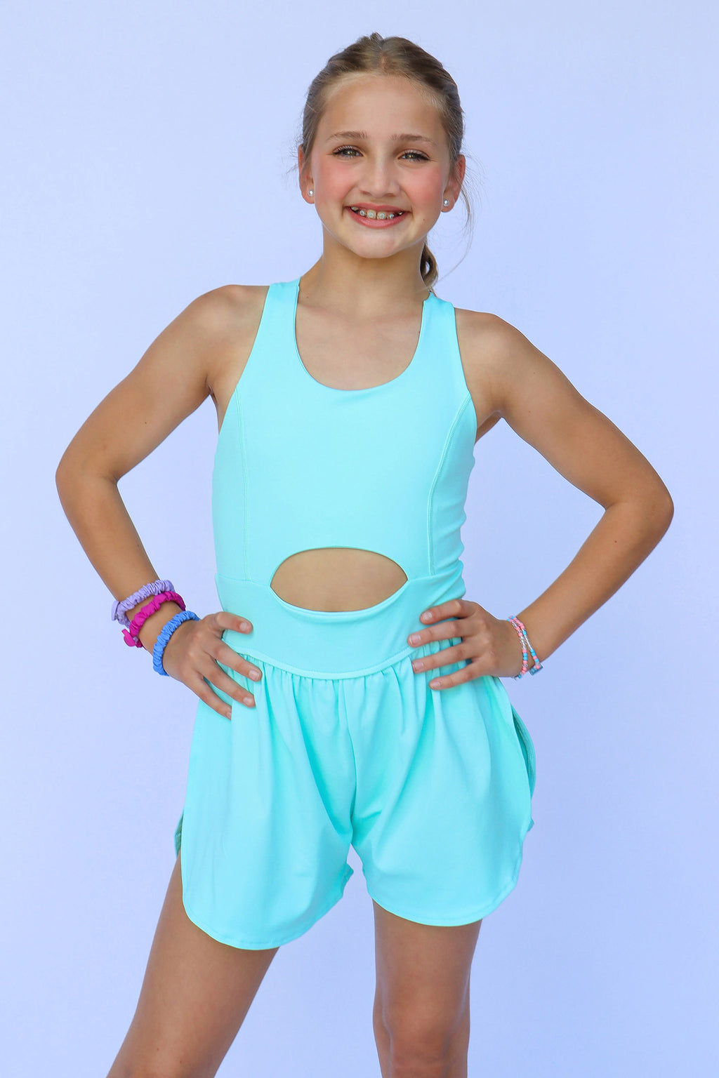Teal Kid Romper