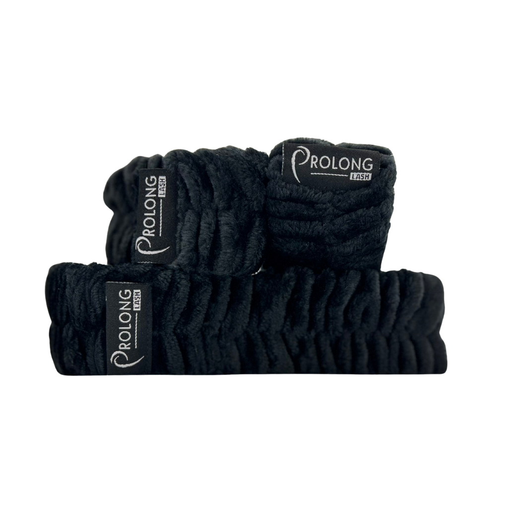 Lash Cleansing Headband and Wrist Towel Band Set
