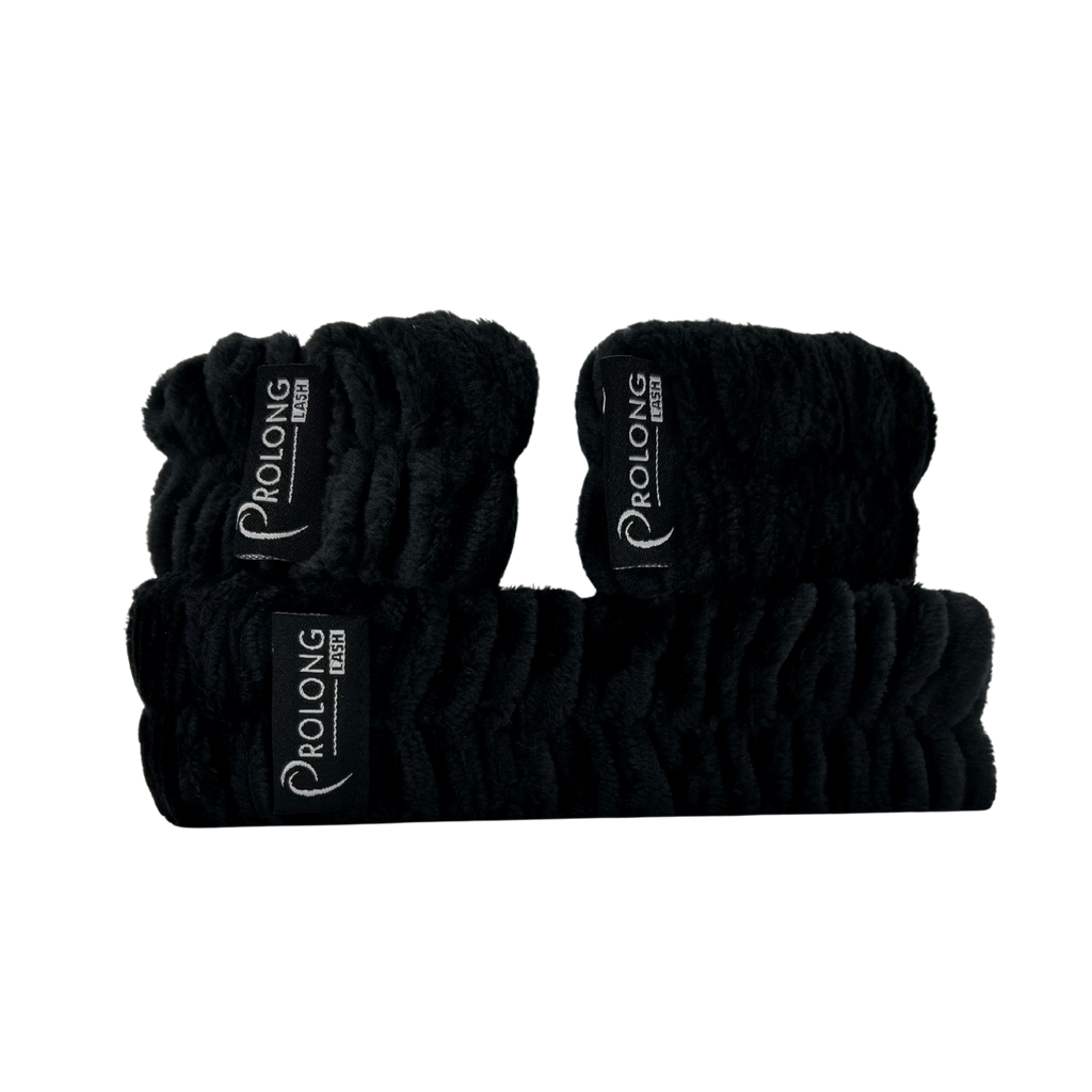 Lash Cleansing Headband and Wrist Towel Band Set