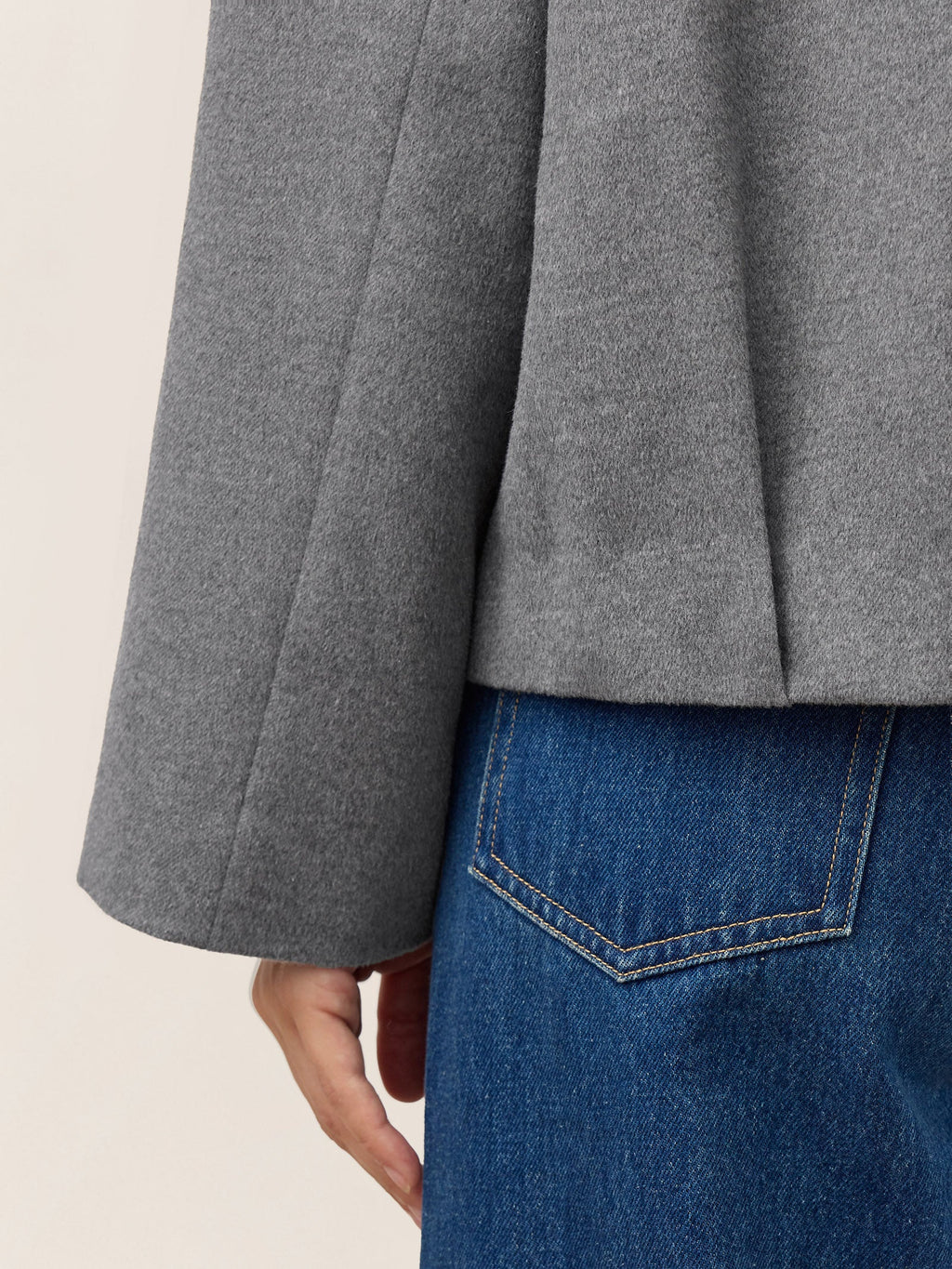Wool Modular Scarf Collar Jacket MARIELA