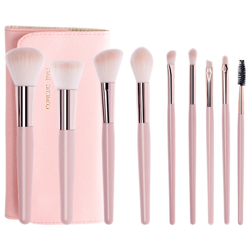 Makeup Brush Set with Wooden Handle and Brush Bag