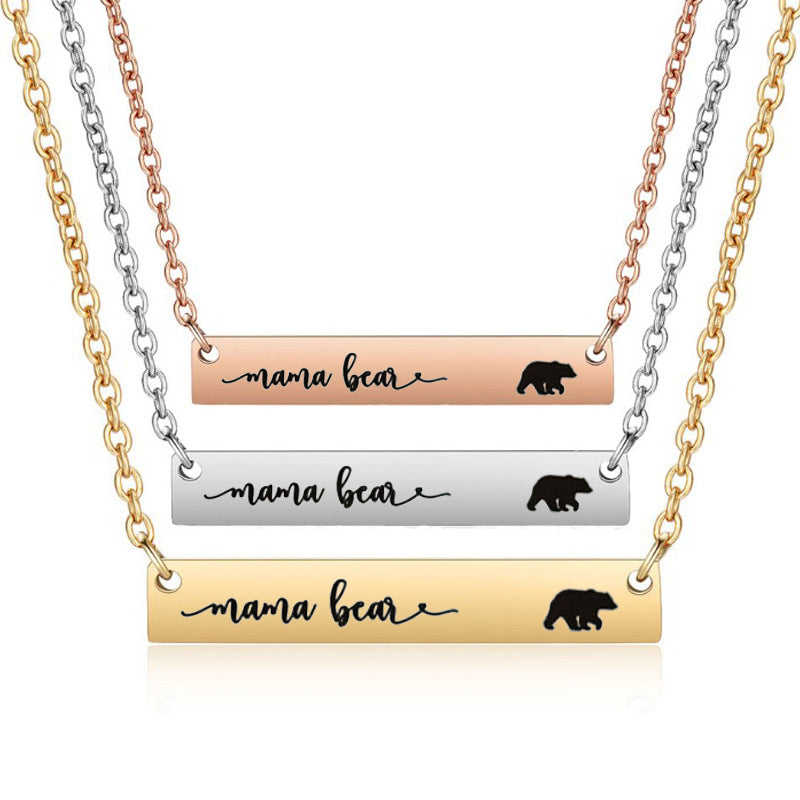 Titanium Steel Long Bar Necklace for Mother's Day Gift
