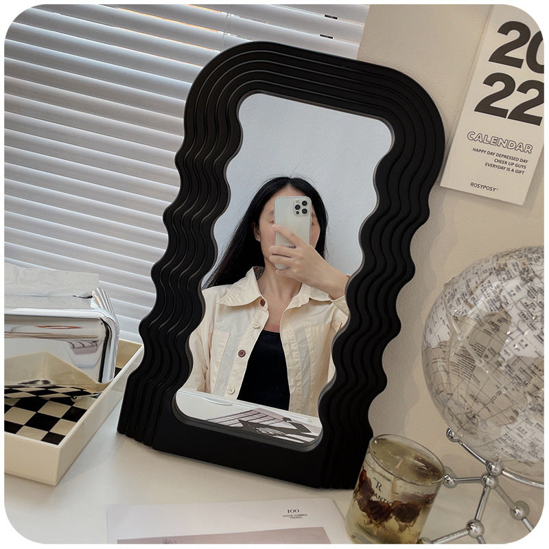 Wave Desktop Makeup Mirror for Entrance Decoration