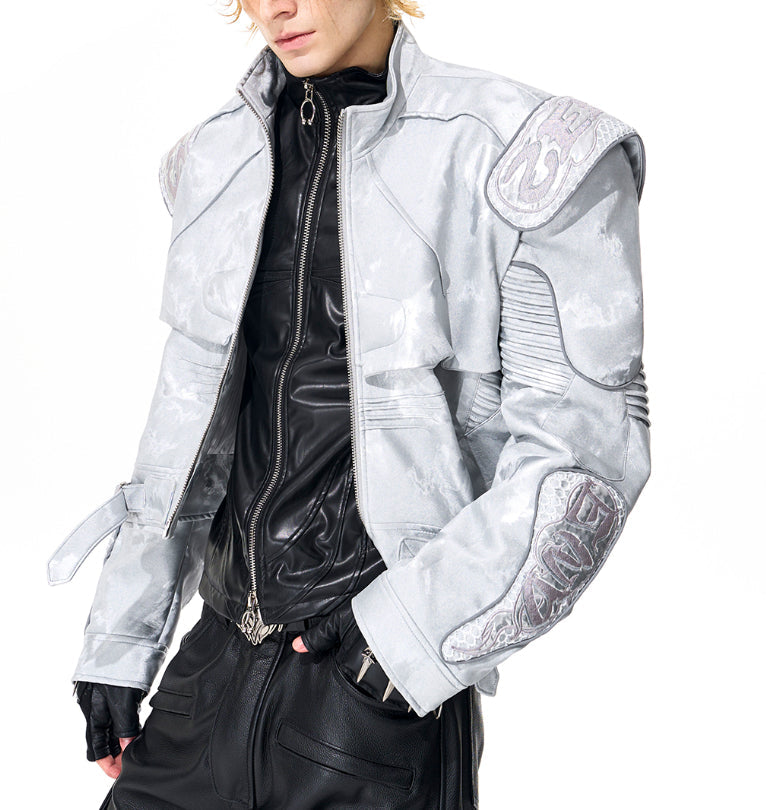 Punk Black Motorcycle Leather Jacket