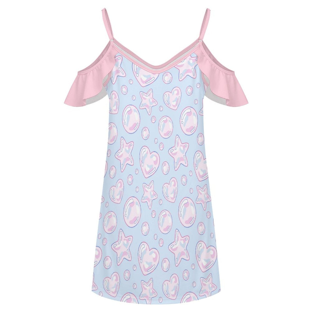 Kawaii Bubbles Ruffle Strap Play Dress