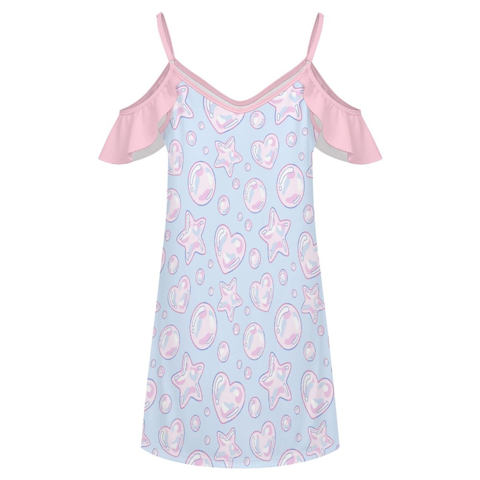 Kawaii Bubbles Ruffle Strap Play Dress