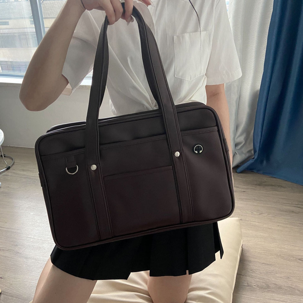 PU Uniform Bag, JK Large Handbag, School Bag With A Campus-supplied Feel, Japanese-style Female High School Student Bag, Unisex Shoulder Briefcase